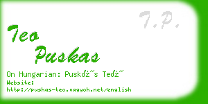 teo puskas business card
